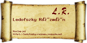 Ledofszky Rézmán névjegykártya
